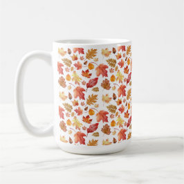 Vattfärg Hösten Höst löv Sömlösa Mönster Kaffemugg