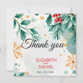 Vattfärg jul Bröllop - tackkort Tack Kort