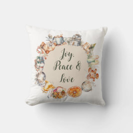 Vattfärg jul Cotton Dekorativ kudde