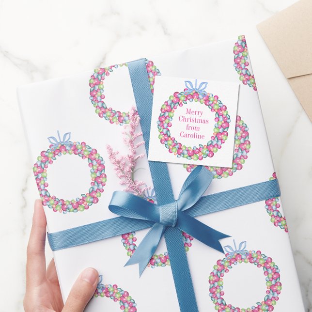 Vattfärg Jul - färgstarka Baubles Utandning Anteckningskort (Skapare uppladdad)