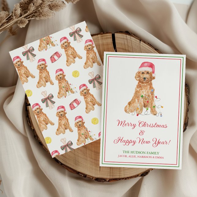 Vattfärg jul-Hund Julkort (Skapare uppladdad)