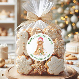 Vattfärg jul-Hund Runt Klistermärke