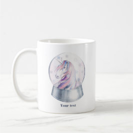 Vattfärg jul Unicorn Snö Globe Kaffemugg