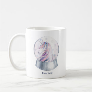 Vattfärg jul Unicorn Snö Globe Kaffemugg