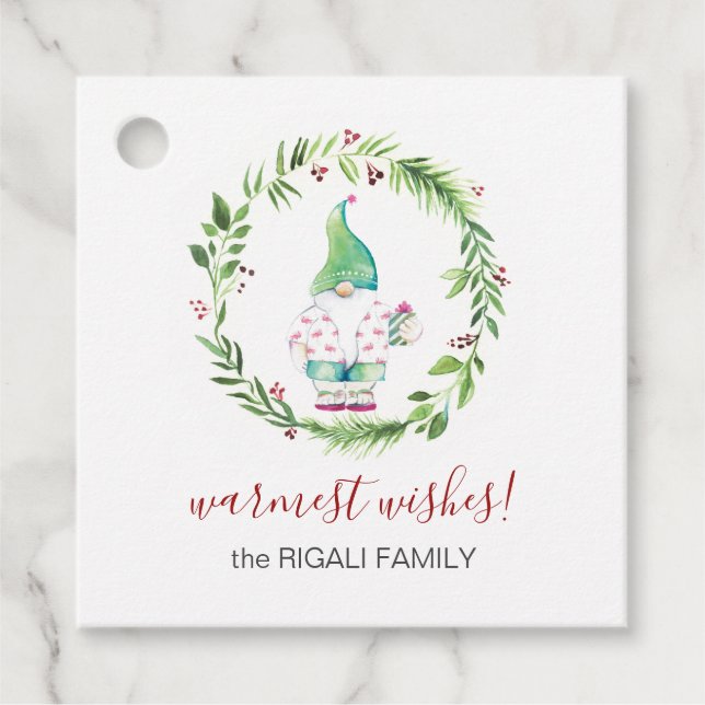 Vattfärg Julgrav Gåvor Etiketter (Framsida)