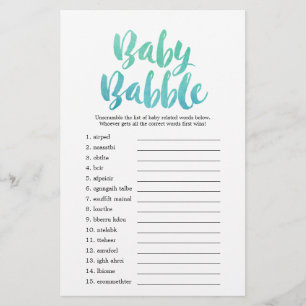 Vattfärg Kalligraphy Baby Babble Game Flygblad