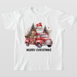 Vattfärg Land jul lastbil lägger till text Santa T Shirt