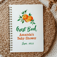 Vattfärg Little Cutie Orange Baby Shower Guest