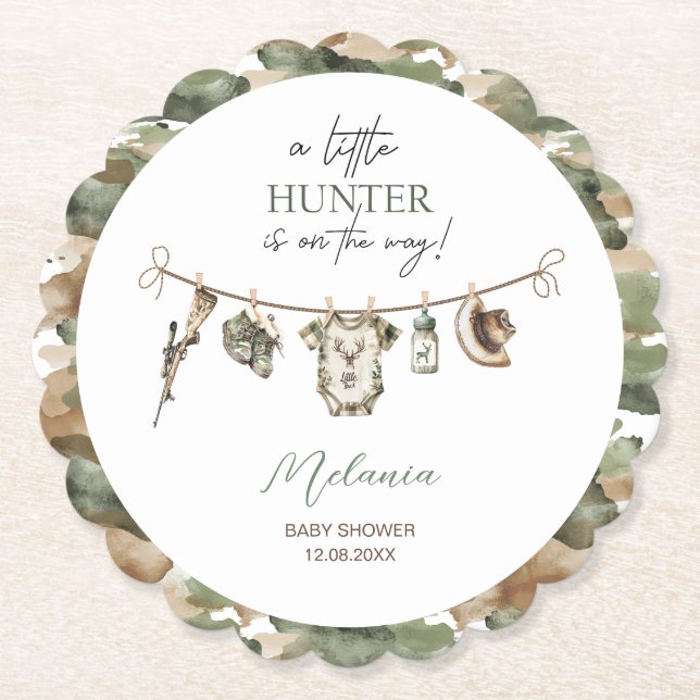 Vattfärg Little Hunter-babydusch Underlägg Papper (Framsida)