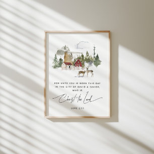 Vattfärg Luke 2:11 Julbibel poster
