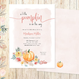 Vattfärg Pumpkin-babydusch Inbjudningar
