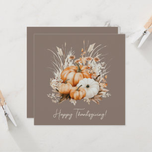 Vattfärg Pumpkins Dry Grass Happy thanksgiving