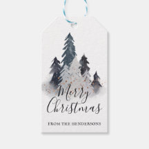 Vattfärg Vinter Träd jul