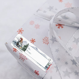 Vattfärg Vinterjulgransknom Returadress Etikett