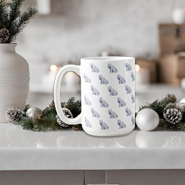 Vattfärg Vit Arktisk räv jul Mönster Kaffemugg