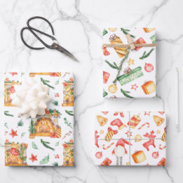 Vattfärger Julfiersätter Fir Presenter Gnome