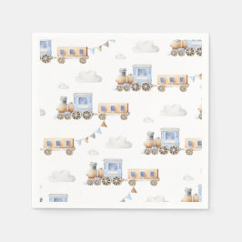 Vattfärgsblå Tåg Napkins Pappersservett