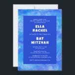 Vattfärgsblad Blått Anpassningsbar Pub Bat mitzvah Inbjudningar<br><div class="desc">Perfekt-kort för att tillkännage ett bat mitzvah, pub mitzvah eller annat judiskt firande! Hand skapade konst åt dig. FULLT ANPASSADE! Klicka på "Anpassa" ovan om du vill redigera texten. Klicka på "Redigera med verktyg" om du vill justera typsnitt, färg och placeringar och ta bort baksidans design om du vill (jag...</div>