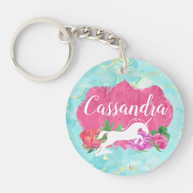 Vattfärgsblomma Blå Rosa Blå flickor Namn (Framsidan)