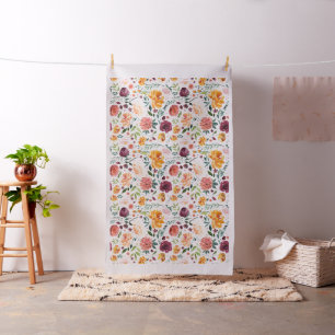 Vattfärgsblommor Mönster Fabric Tyg