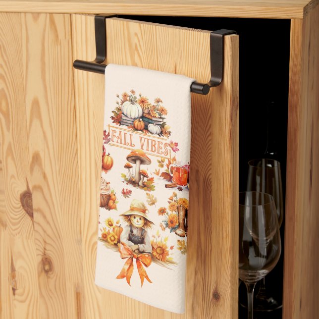 Vattfärgsfärgen Fall Vibes Kökshandduk (Thirds Fold)