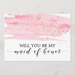 Vattfärgsfärgen Rosa Guld blir min Maid of honor Inbjudningar