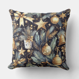 Vattfärgsflottan Blå Guld julmotifs Helgdag Kudde