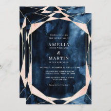 Vattfärgsflottan blå Marble Guld Bröllop