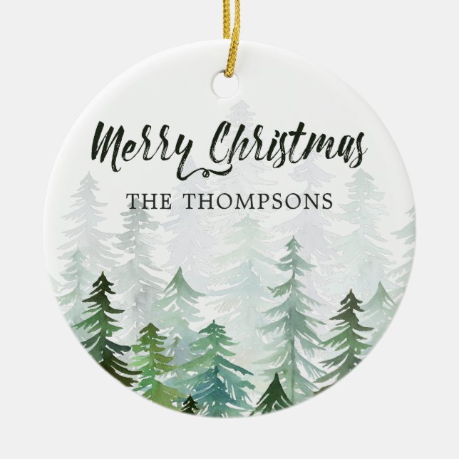 Vattfärgsfoto för julfoto Gräs Träd Julgransprydnad Keramik (Framsidan)