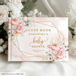 Vattfärgsgäst för rosa, babydusch, bok