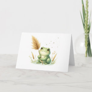 Vattfärgsgrodd med Pampas Grass Blank Kort