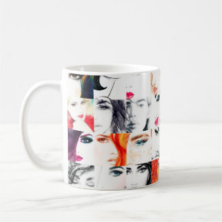 Vattfärgshona porträtt mönster kaffemugg