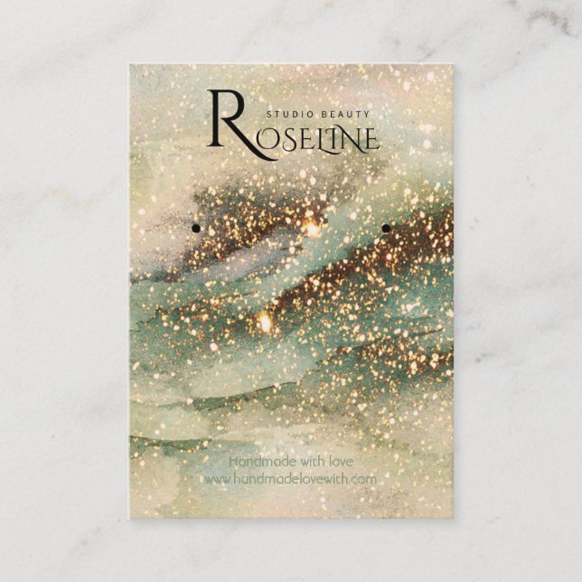 Vattfärgsjeskiktets Visning i guld glitter Visitkort (Framsida)