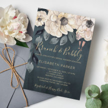 Vattfärgsmoderna vita blommor brunch och bubblande