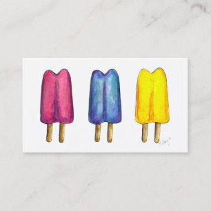 Vattfärgspopsicle Twin Popsicles Ice Lolly Visitkort