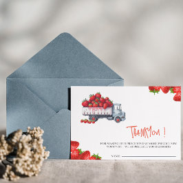 Vattfärgsrå tack för babyduschkort för jordgubbskl