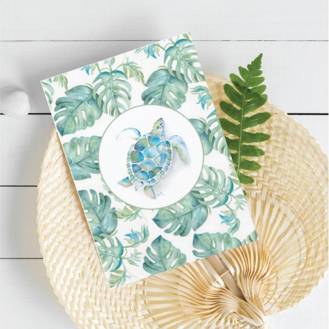 Vattfärgssköldpadda Löv Frieri Bridesmaid Tack Kort (Skapare uppladdad)