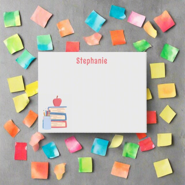Vattfärgsskolungar i Back to school Post-it Block (Skapare uppladdad)