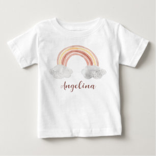 Vattfärgssöt pastellregnbåge namn personlig t shirt