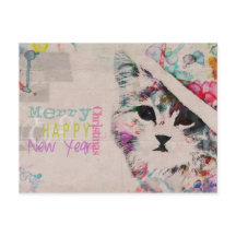 Vattfärgsvykort för God jul