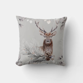 Vattmålad Hjort Buck Winter Scene Nature Kudde