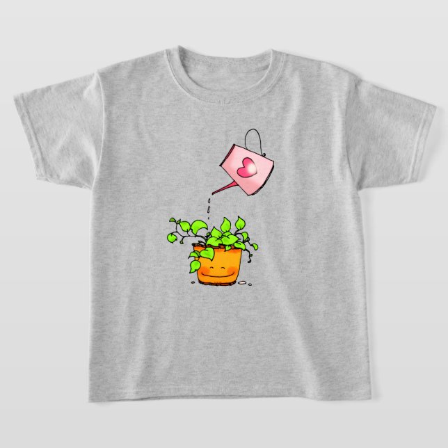 Vattnande kärlek, lycklig krukväxt t shirt (Laydown)