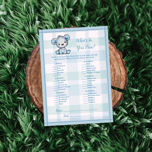 Vattnen i ditt Grått Bear Boy Shower Game Inbjudningar (Skapare uppladdad)