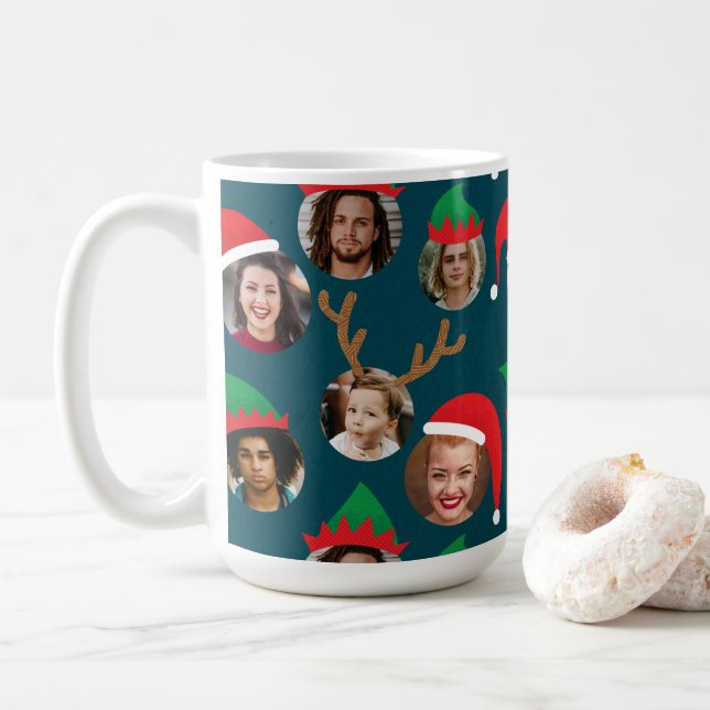 Vattnet blått Fånig jul - sex fotokollage Kaffemugg (Med munk)