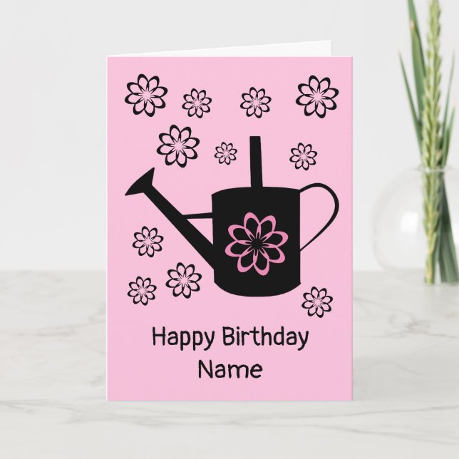Vattnet Can Garden Flowers Birthday Kort (Framsida)