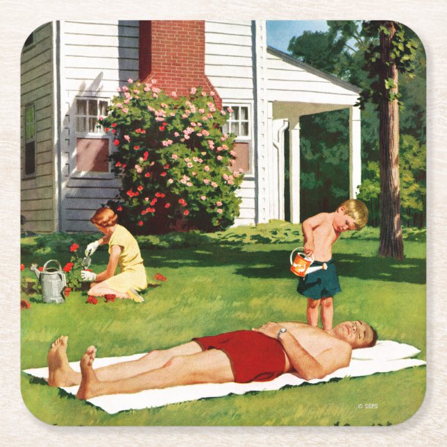 Vattnet Far Underlägg Papper Kvadrat (Framsidan)