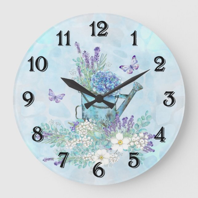 Vattnet kan med sommartid, blommor och fjäril stor klocka (Framsida)