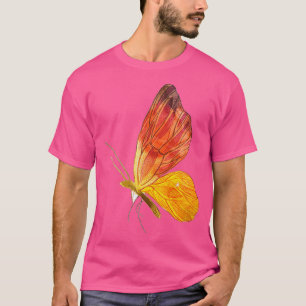 Vattnet och orange färg blå fjäril t shirt