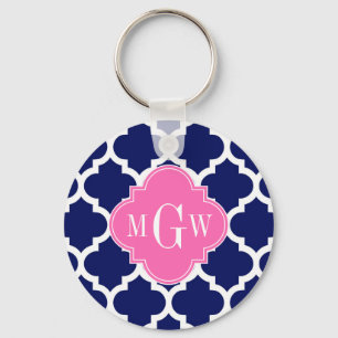 Vattnet Wht Moroccan #5 Shock rosa2 3 Initial Mono Nyckelring