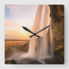 Vattnets vägglås fyrkantig klocka